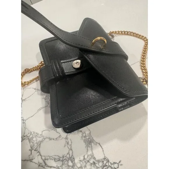 Chloé purse Aby Chain Leather Crossbody Bag With Gold Chain Strap & Buckle - Picture 13 of 14